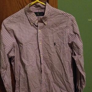 Polo by Ralph Lauren Purple and White Casual Button Down Shirt